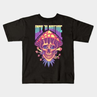 Skull mushroom psychedelic Kids T-Shirt
